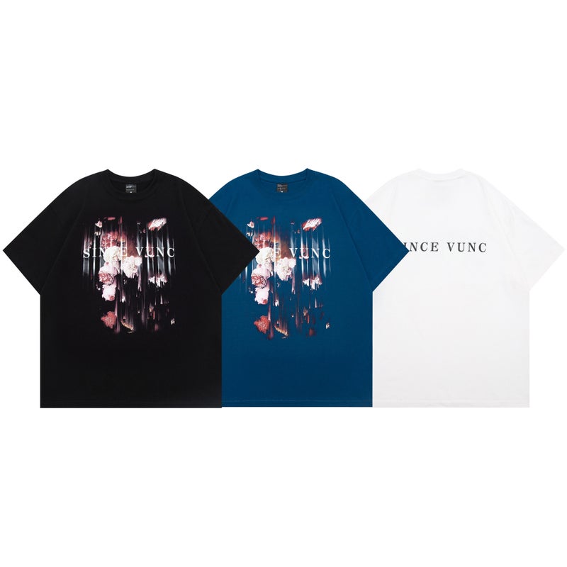 Vunc American Fashion Brand 270G Heavy T-Shirt Couple'S Shirt Ink Printing Street Short Sleeve Men And Women - Image 4