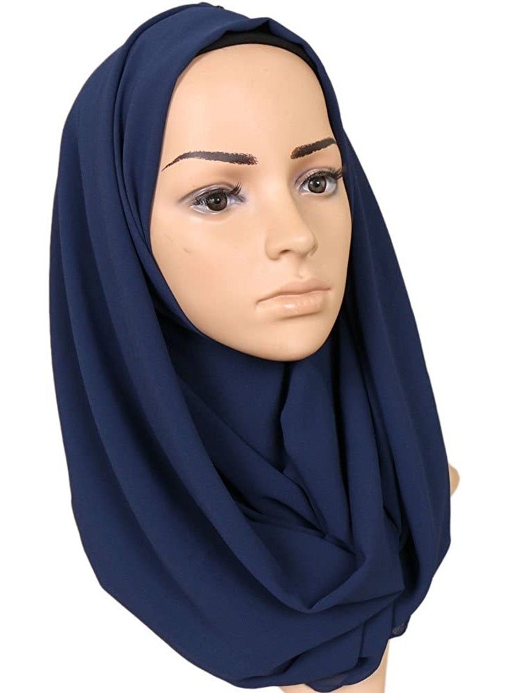 ELTRAZONE "Graceful Elegance: Solid Color Bubble Chiffon Scarf for Women - Fashionable, Soft Hijab, Long Wrap Scarf, Luxurious Scarves Collection" - Image 2