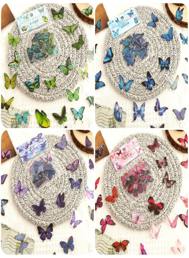 COMNICO 240PCS Butterfly Stickers, PET Waterproof Transparent Colorful Resin Decals Decorative for Nature Scrapbook Planners Laptops DIY Handbook Paper Crafts - Image 4