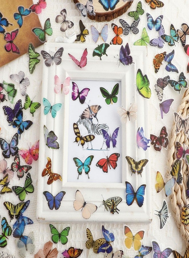 COMNICO 240PCS Butterfly Stickers, PET Waterproof Transparent Colorful Resin Decals Decorative for Nature Scrapbook Planners Laptops DIY Handbook Paper Crafts - Image 5
