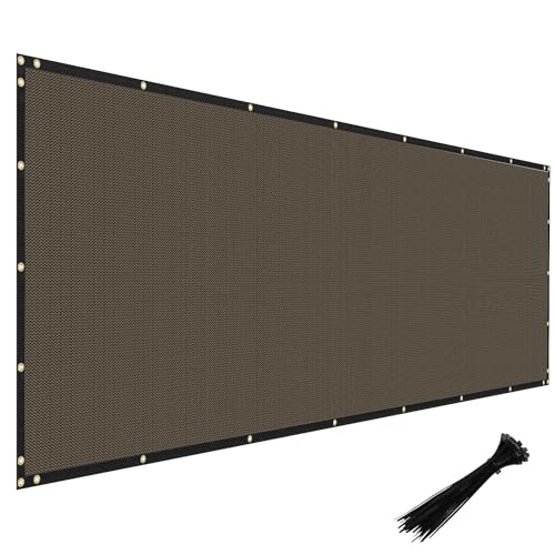 Windscreen4less Privacy Fence Screen Heavy Duty Windscreen Fencing Mesh Fabric Shade Net Cover with Brass Grommtes for Outdoor Wall Garden Yard Pool Deck, 6'x50' Brown - Image 1