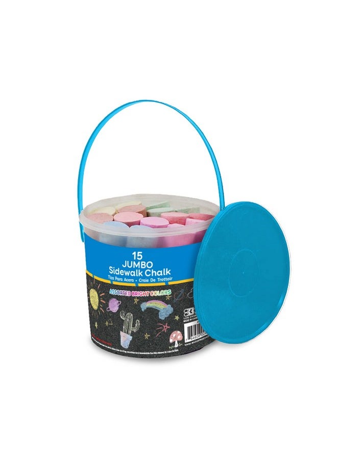 Bazic Products Bazic Jumbo Sidewalk Chalk (15 Bucket) Assorted Color Chalks Outdoor Fun Activity Art Coloring For Kid Gift Chalkboard Blackboard 1Bucket  - Image 2