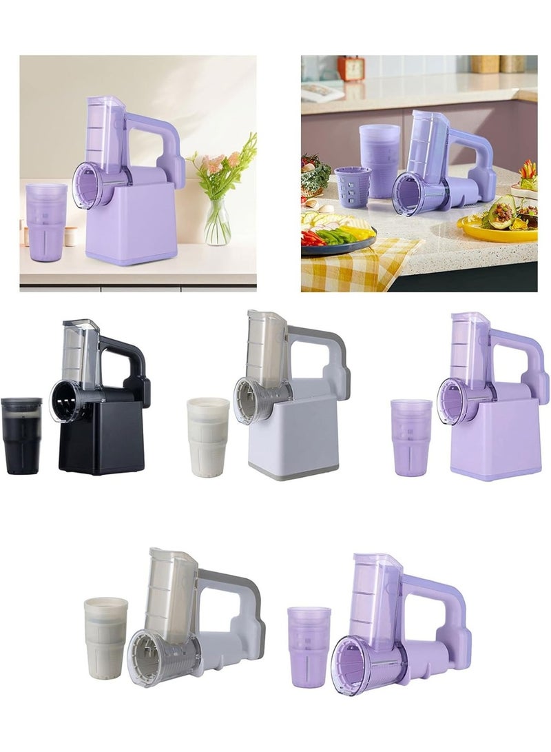 Wireless Electric Salad Maker & Vegetable Slicer - 3-in-1 Multifunctional Drum Chopper with 3 Interchangeable Stainless Steel Blades - Portable Fruit & Cheese Grater with 2000mAh Rechargeable Battery (Purple) - Image 5