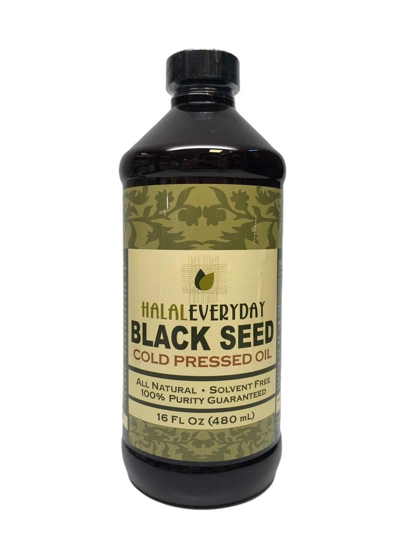 HalalEveryDay Pure Black Seed Oil - 16 OZ - 100% Pure and Cold Pressed Black Seed - Non-GMO and Vegan - Nigella Sativa - Image 1