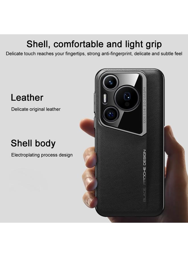 زبون جراب هاتف Huawei Pura 70 Ultra J-20 مصنوع من الجلد بتصميم Skyline مع تغطية كاملة - Image 3