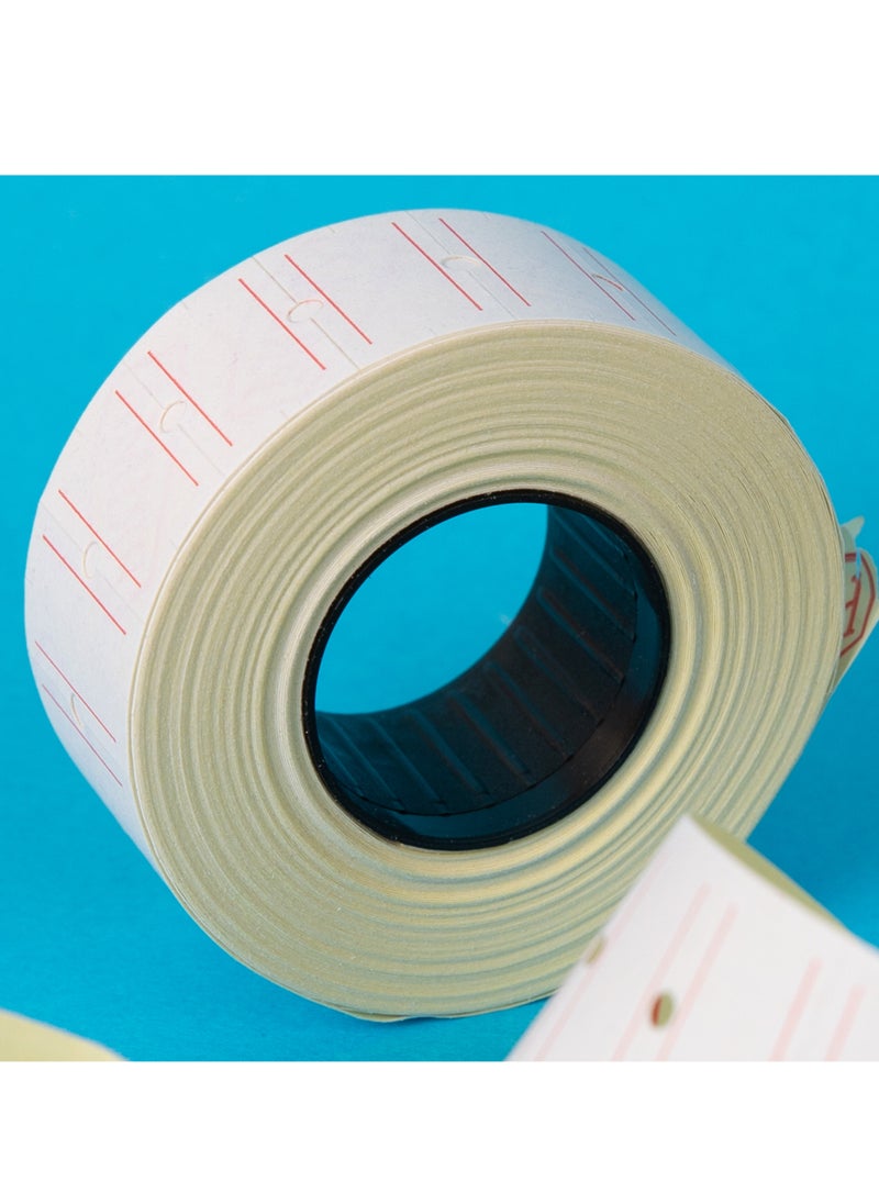 بريما ملصقات تسعير رول إيطالي 21x12 ملم - عبوة 20 لفة، سطر واحد أبيض، لاصق عالي التحمل للتثبيت السريع، سهلة التمزق ومتوافقة مع أدوات التسعير المختلفة للاستخدام التجاري - Image 2