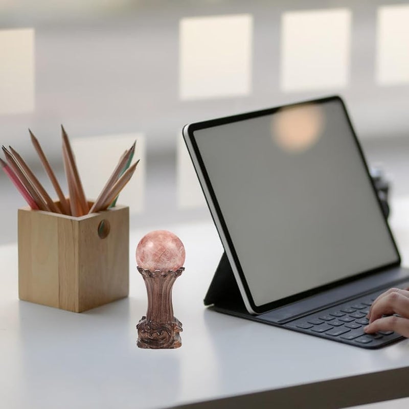 قاعدة كريستال خشبية حامل كرة بلورية منصة عرض زخرفية لتزيين مكتب المنزل والمكتب - Image 5