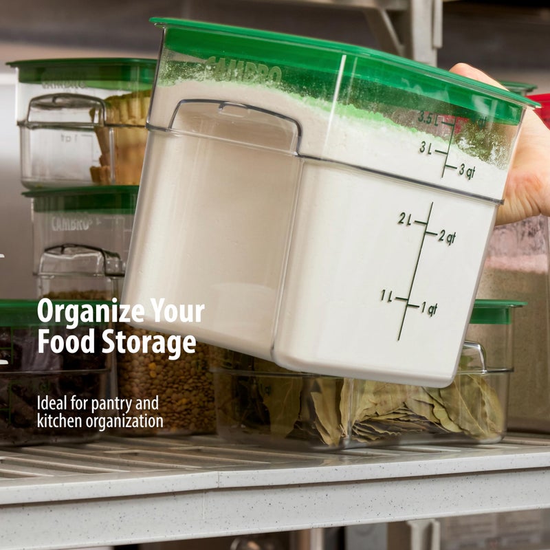 Cambro 4 QT (Quart) Food Storage Container with Lid (2 Pack) - FreshPro Series (Clear) - Image 4