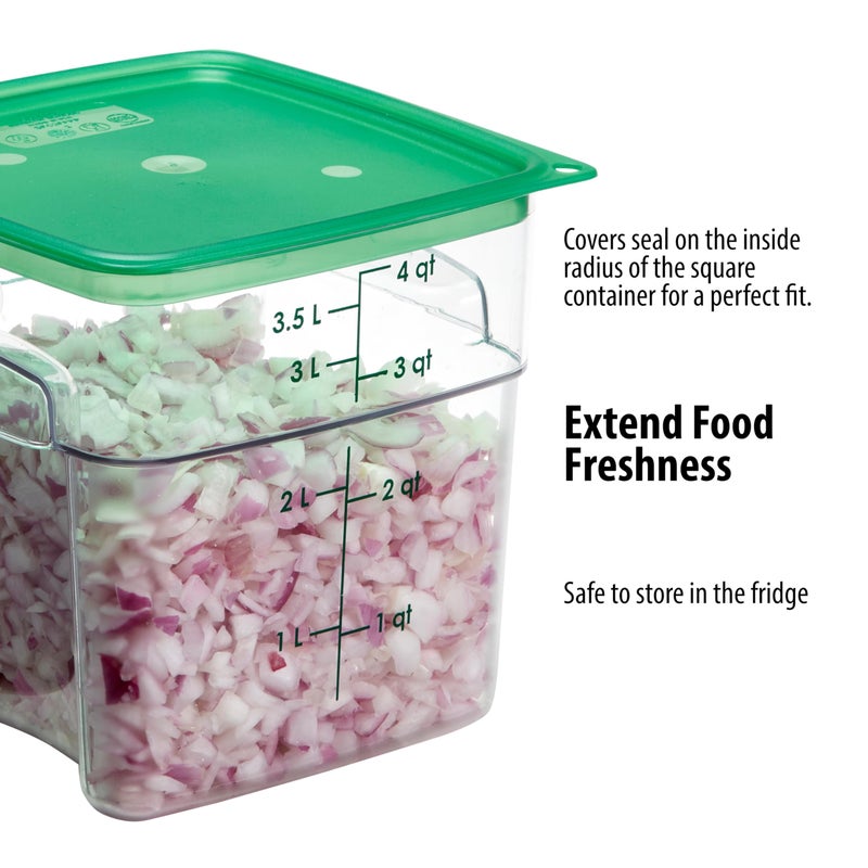 Cambro 4 QT (Quart) Food Storage Container with Lid (2 Pack) - FreshPro Series (Clear) - Image 3