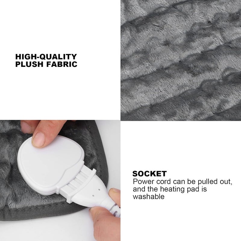 woobles Electric Pad, Electric Blanket Back Electric Thermal Blanket 40 x 30cm 6 Heating Levels 4 Modes Timers The Quick Heater Surface for Waist Back Abdomen(US)- - Image 2