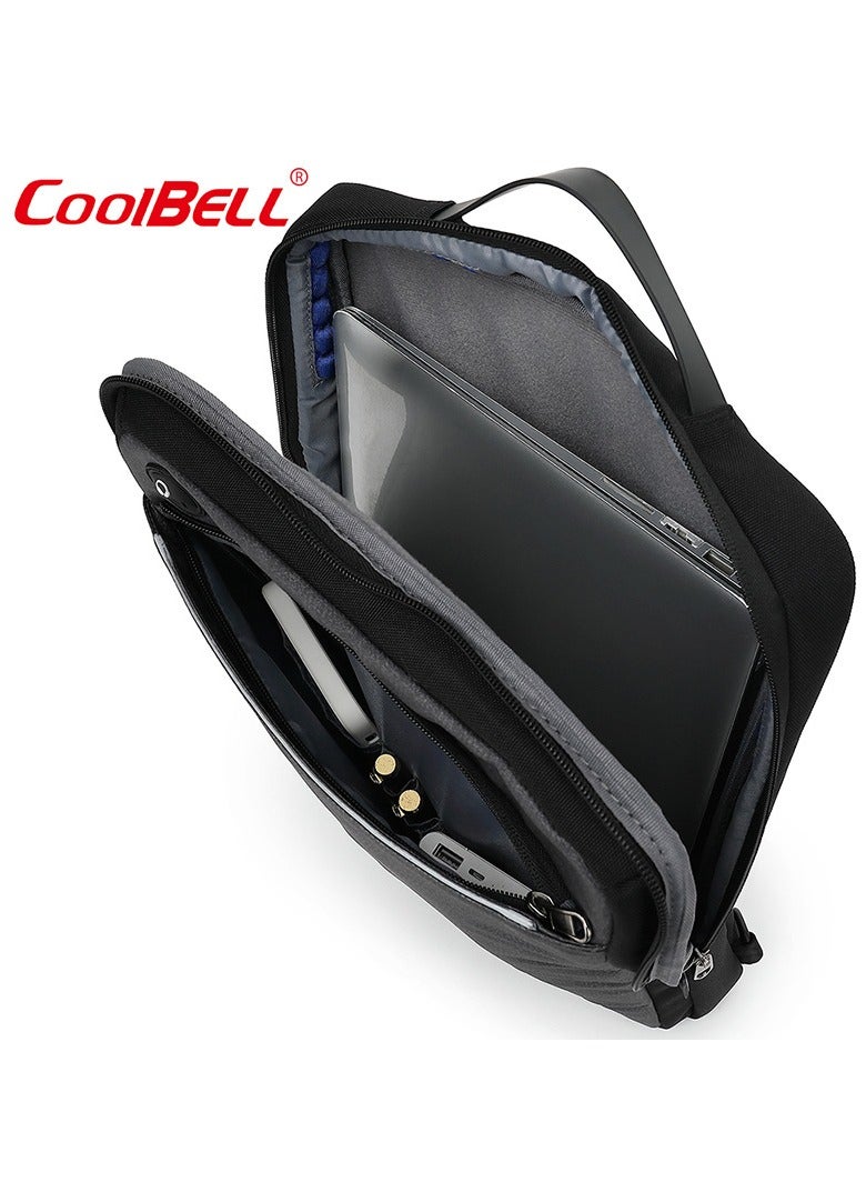 CoolBELL Convertible Multi-Functional Laptop Briefcase Outdoor Backpack Black/Grey - Image 3