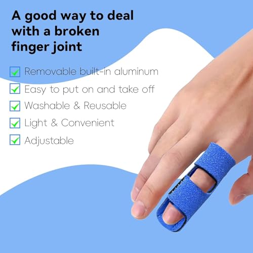 Massmot 2PCS Finger Splint Support for Pain, Adjustable Fingers Splint, Finger Straightener Stabilizer Brace for Broken, Strained, Swollen, Arthritis, Tendinitis (Blue) - Image 3