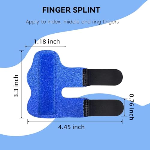 Massmot 2PCS Finger Splint Support for Pain, Adjustable Fingers Splint, Finger Straightener Stabilizer Brace for Broken, Strained, Swollen, Arthritis, Tendinitis (Blue) - Image 4