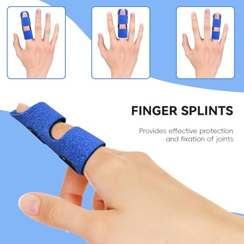 Massmot 2PCS Finger Splint Support for Pain, Adjustable Fingers Splint, Finger Straightener Stabilizer Brace for Broken, Strained, Swollen, Arthritis, Tendinitis (Blue) - Image 5
