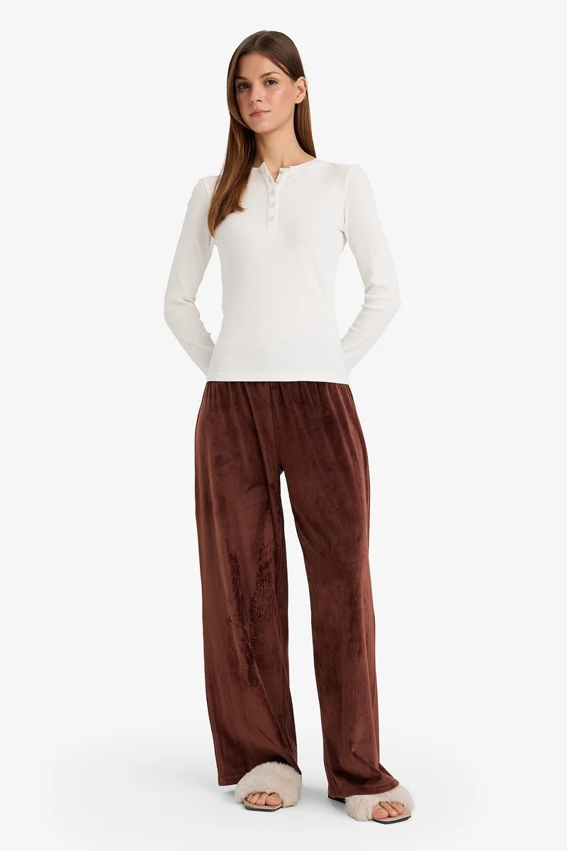 Defacto Regular Fit Velour Pajama Pants