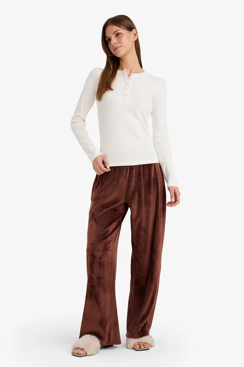 Defacto Regular Fit Velour Pajama Pants