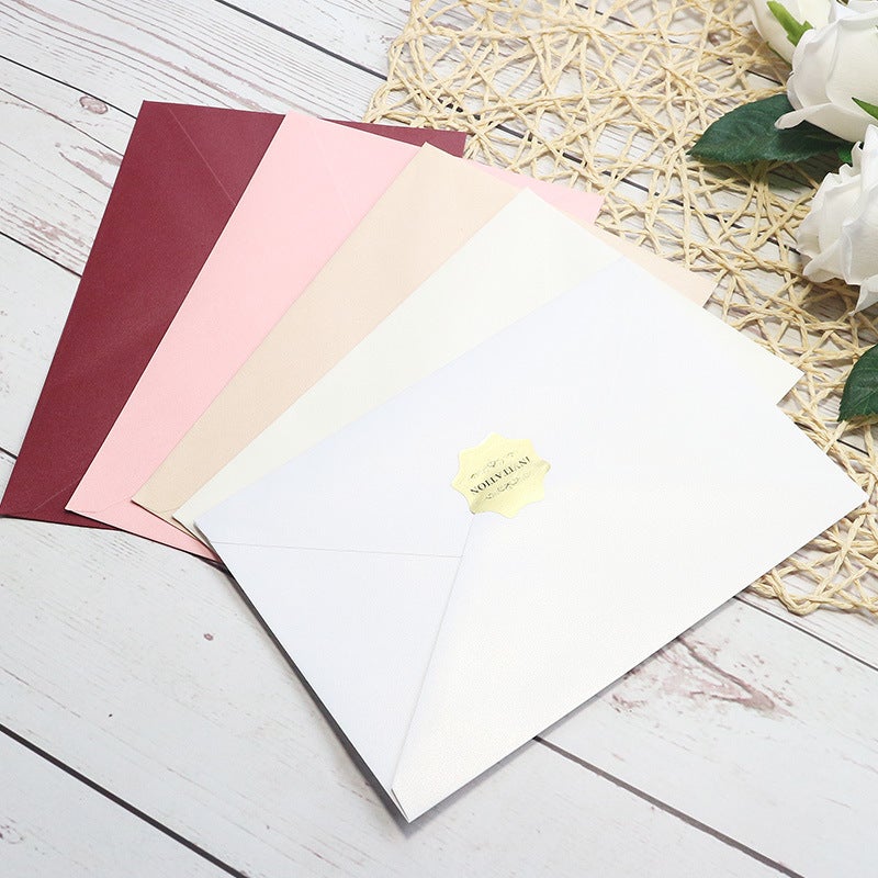 Western-Style Color Pearl Long Envelope Rsvp Card Small Envelope Pearl Paper Sulfuric Acid Paper Special Envelope - Image 4