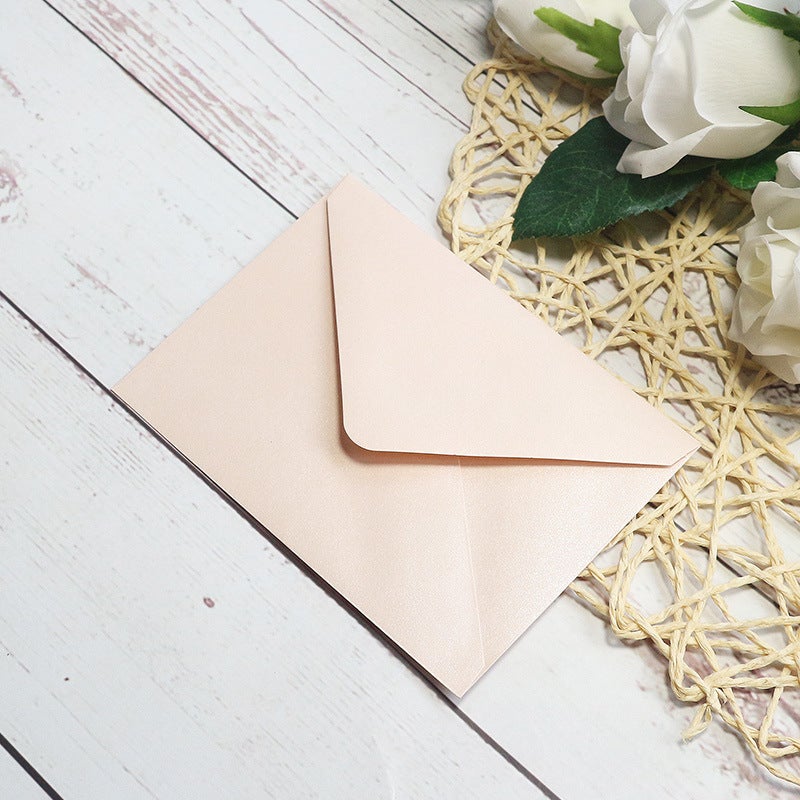 Western-Style Color Pearl Long Envelope Rsvp Card Small Envelope Pearl Paper Sulfuric Acid Paper Special Envelope - Image 1