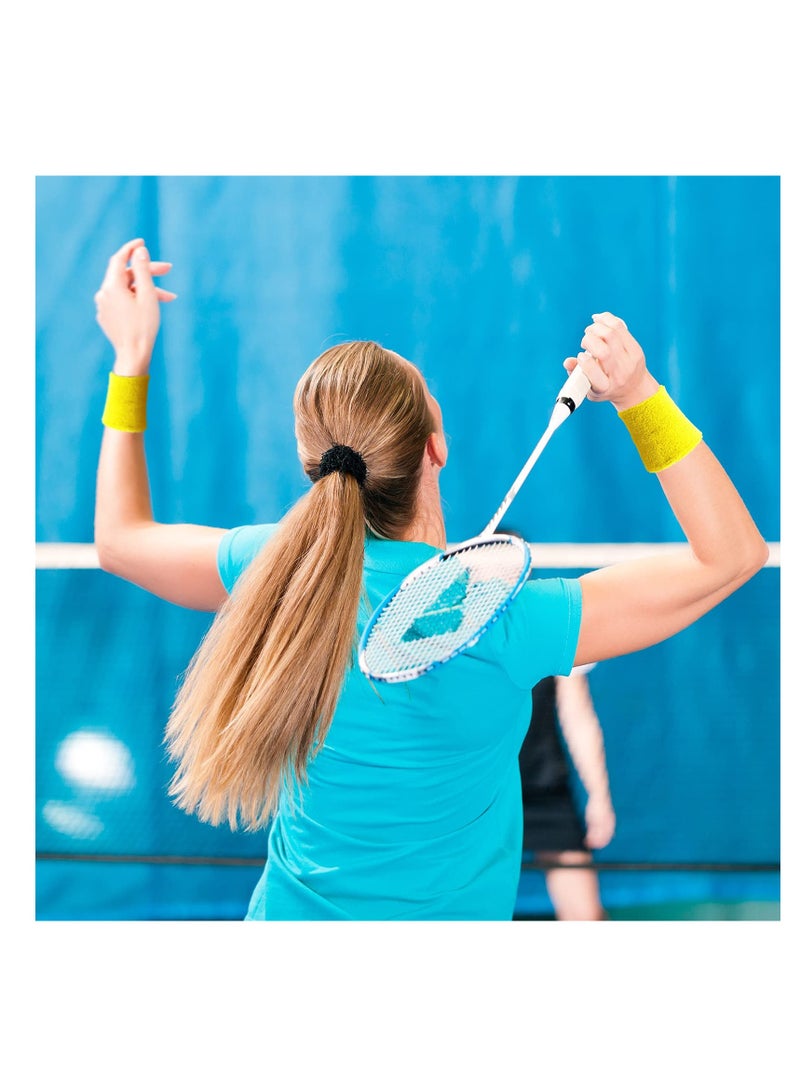 Zikra 6 Pack Wrist Sweatbands Tennis Wrist Bands Absorbent Sweatbands for Football Basketball Running Athletic Sports and Working Out - Image 2