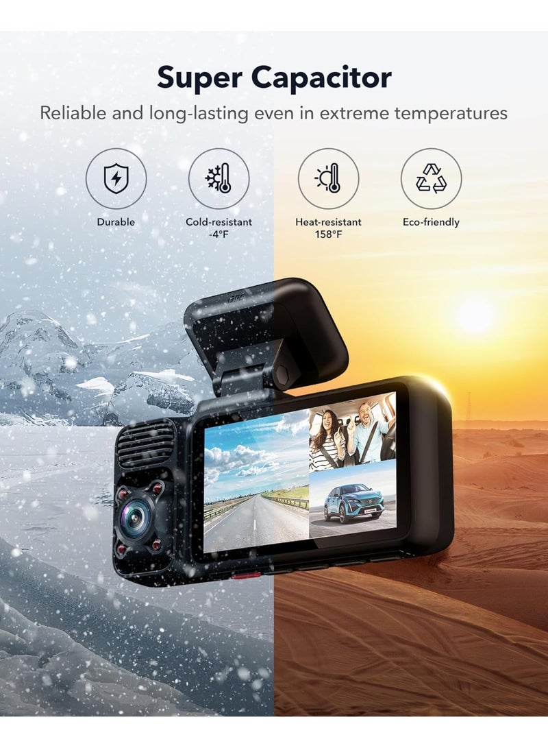 RedTiger F17 4K Dash Cam with 1080P Rear Camera & 5GHz Wi-Fi - Image 3