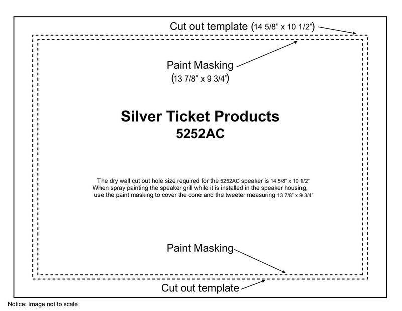Silver Ticket Products 5252AC تذكرة فضية مكبر صوت في السقف مع مكبرات صوت قابلة للتعديل بزاوية دوران ووتر وتويتر (قناة مركزية مزدوجة 5.25 بوصة في السقف) فقط للسقف - Image 5