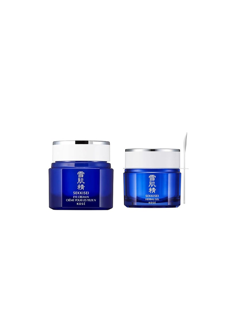Sekkisei - SEKKISEI Face  Eye Bundle Herbal Gel 28oz and Collagen Eye Cream 007oz - Image 1