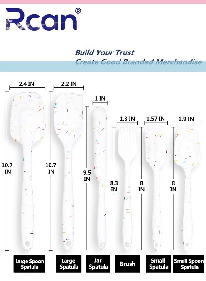 Rcan Silicone Spatula Set 6 Piece Heat Resistant Cake Cream Butter Spatulas BPA Free Kitchen Silicone Mixing Scraper Tool for Cooking and Baking for Non Stick - Image 5