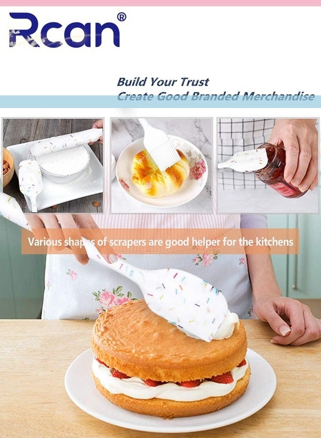 Rcan Silicone Spatula Set 6 Piece Heat Resistant Cake Cream Butter Spatulas BPA Free Kitchen Silicone Mixing Scraper Tool for Cooking and Baking for Non Stick - Image 3