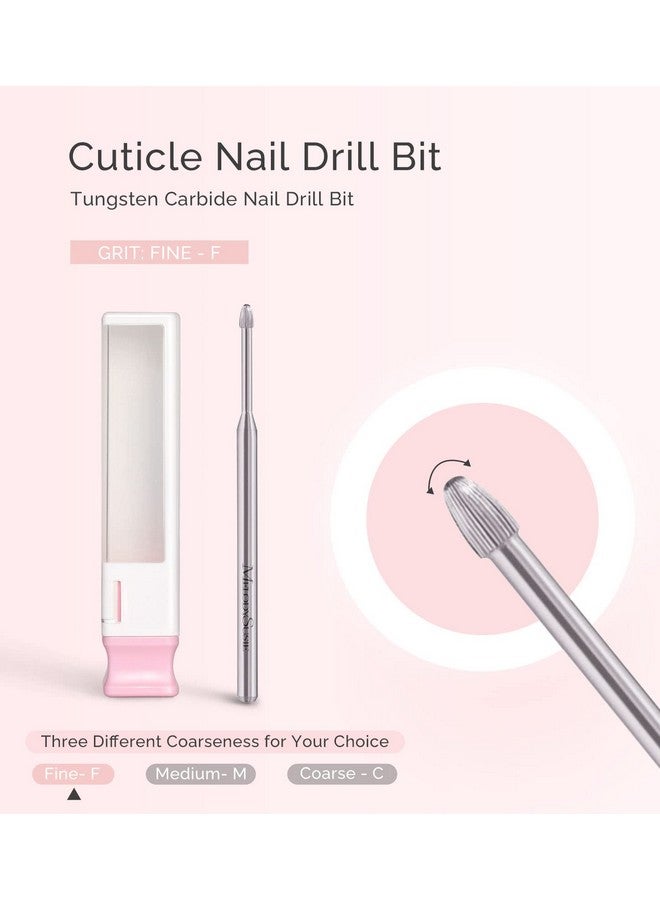 MelodySusie Cuticle Clean Nail Drill Bit 3/32'', Professional Safety Carbide Under Nail Cleaner Nail Bit for Cuticle Dead Skin Nail Prepare, Two Way Rotate, Manicure Nail Salon Supply(Silver, Fine) - Image 2