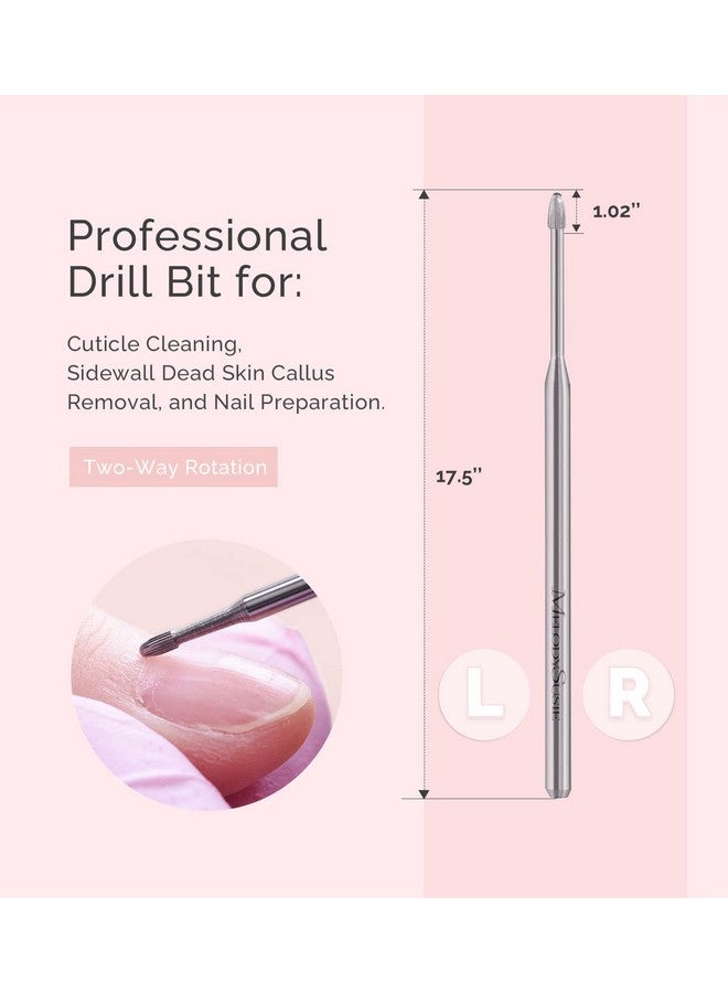 MelodySusie Cuticle Clean Nail Drill Bit 3/32'', Professional Safety Carbide Under Nail Cleaner Nail Bit for Cuticle Dead Skin Nail Prepare, Two Way Rotate, Manicure Nail Salon Supply(Silver, Fine) - Image 3