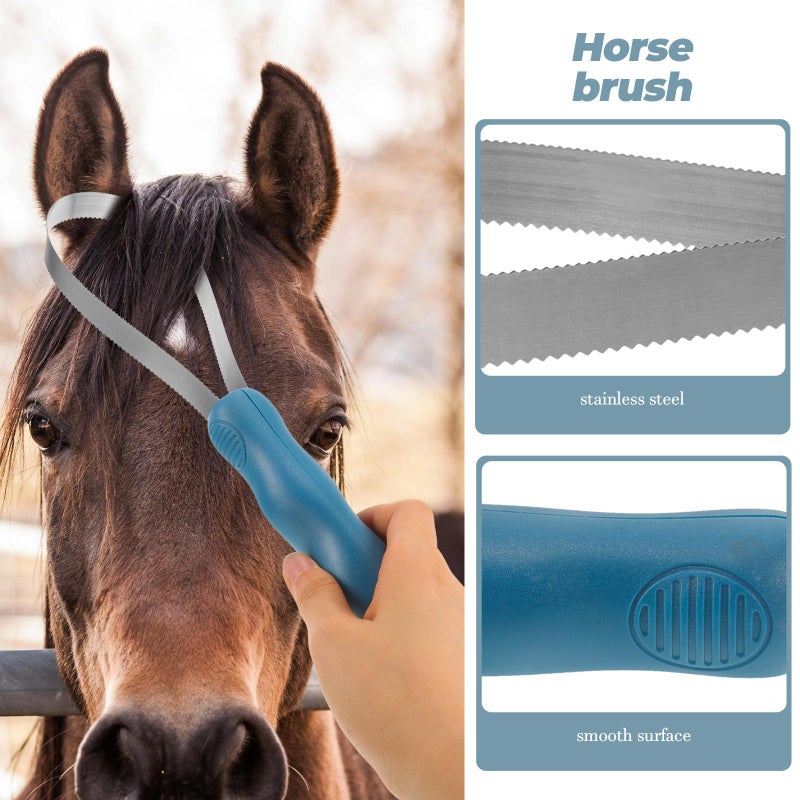 Stainless Steel Shedding Brush Grooming Tool Serrated Hair Removal Scraper for Horses Cows - Image 4