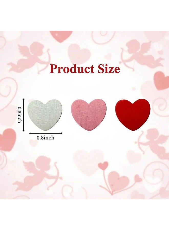 OceanCamel 120 Pieces Small Wooden Heart Cutouts, 3 Assorted Colors Red White Pink, Tiny Wood Heart Confetti for Valentine's Day Wedding Party DIY Craft Supplies,Vase Filler Pastel Wood Cutouts - Image 2