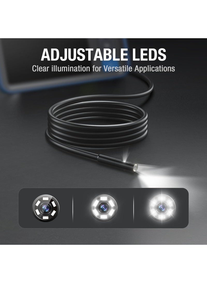 Teslong Dual Lens Endoscope Camera with Light, Teslong 4.5" HD Snake Borescope Inspection Camera, Automotive Scope Camera with Flexible Cable, Home Waterproof Fiber Optic for Sewer Drain Pipe (16.5FT)  - Image 5