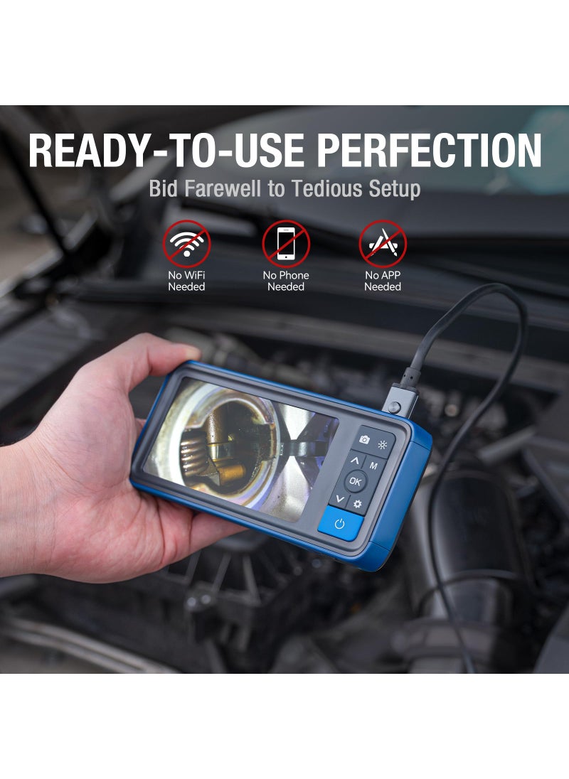 Teslong Dual Lens Endoscope Camera with Light, Teslong 4.5" HD Snake Borescope Inspection Camera, Automotive Scope Camera with Flexible Cable, Home Waterproof Fiber Optic for Sewer Drain Pipe (16.5FT)  - Image 2