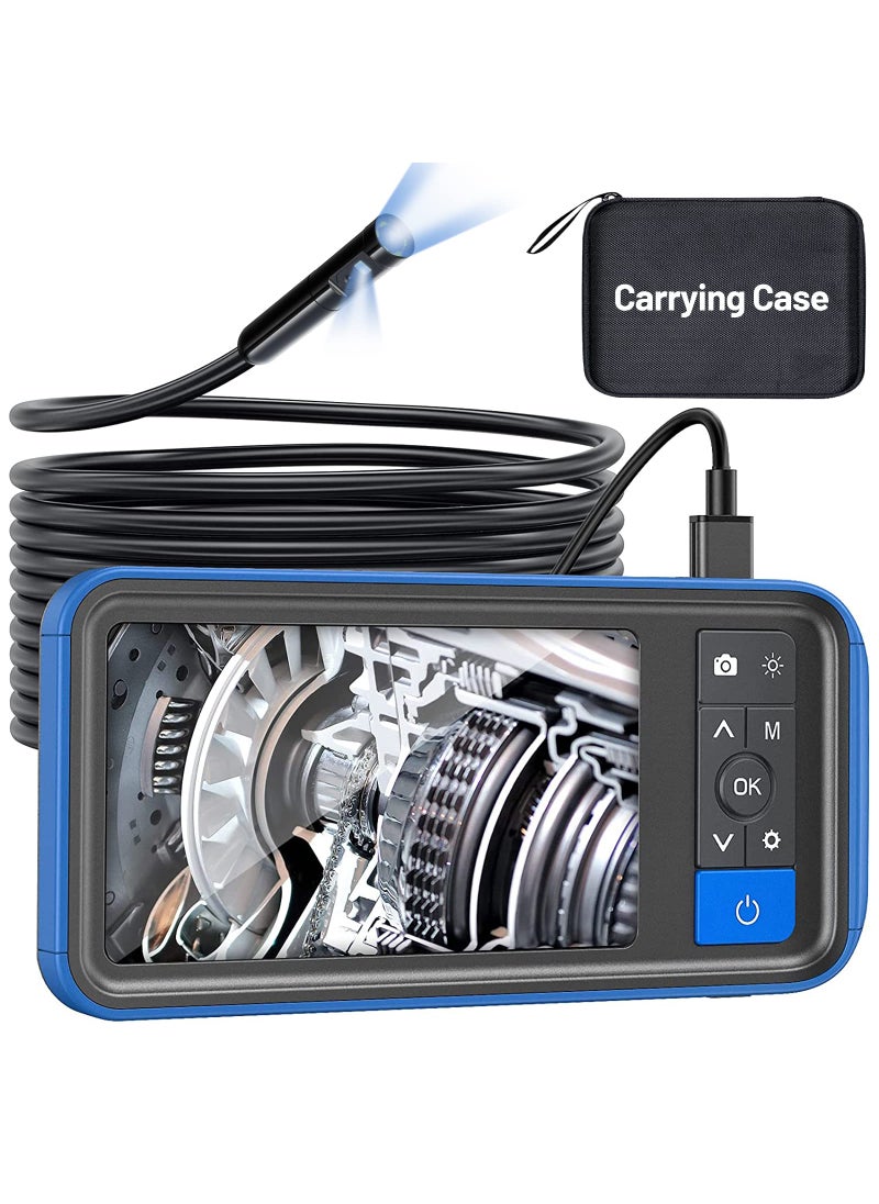 Teslong Dual Lens Endoscope Camera with Light, Teslong 4.5" HD Snake Borescope Inspection Camera, Automotive Scope Camera with Flexible Cable, Home Waterproof Fiber Optic for Sewer Drain Pipe (16.5FT)  - Image 1