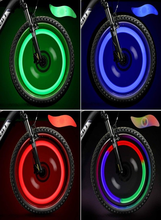 KICKZU Bicycle Hot Wheel Spoke Lights, Light for Cycles, Spoke Reflectors, Cycle Light, Flashing LED Neon Lights Bike Cycling Tire Spoke Safety Warning Lights Waterproof (2Pcs) - Image 1