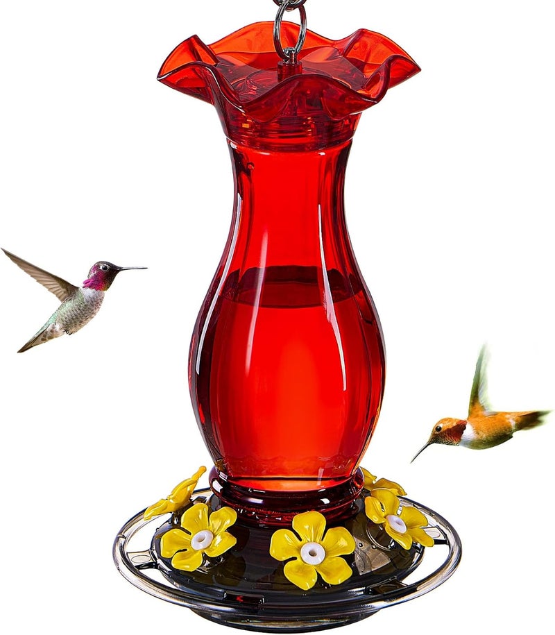 مغذي طائر الطنان من جيلور للخارج معلق مقاوم للنمل والنحل (أحمر عبوة واحدة - C) - Image 1