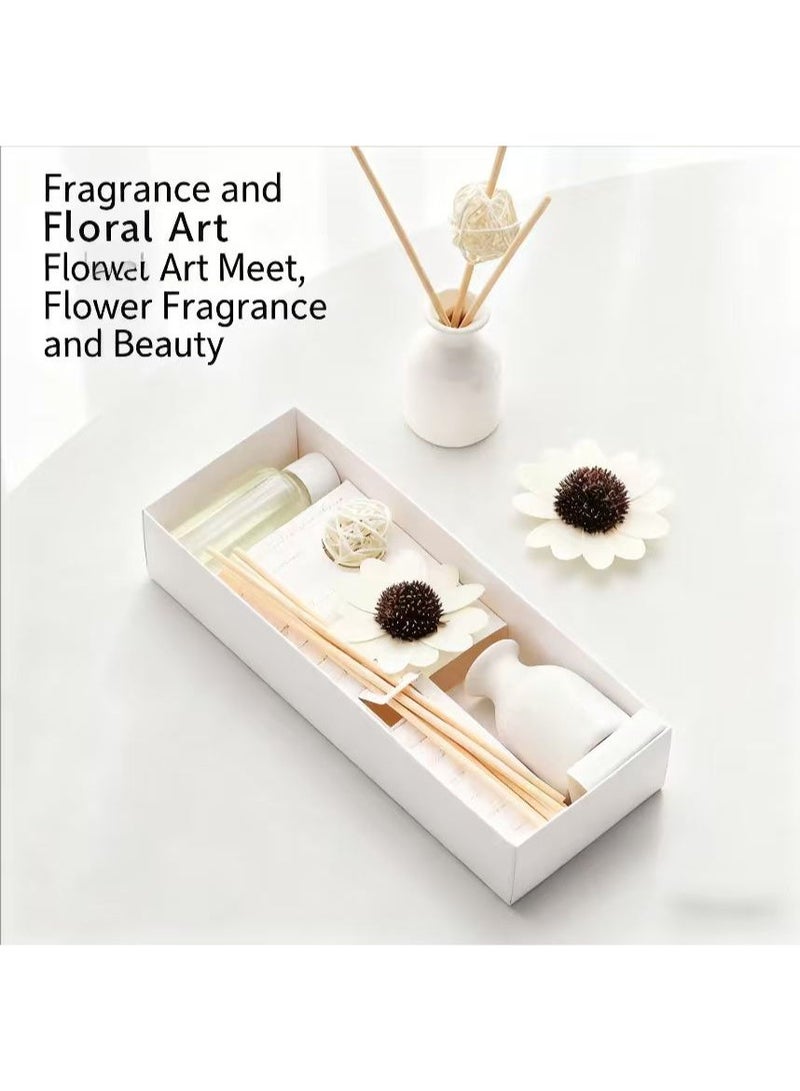 مجموعة العلاج العطري باللافندر بدون نار، علاج عطري متطاير من الزيوت العطرية المصنوعة من السيراميك الروطان، عطر منزلي برائحة غرفة النوم، نوع العطر: أوسمانثوس - Image 5