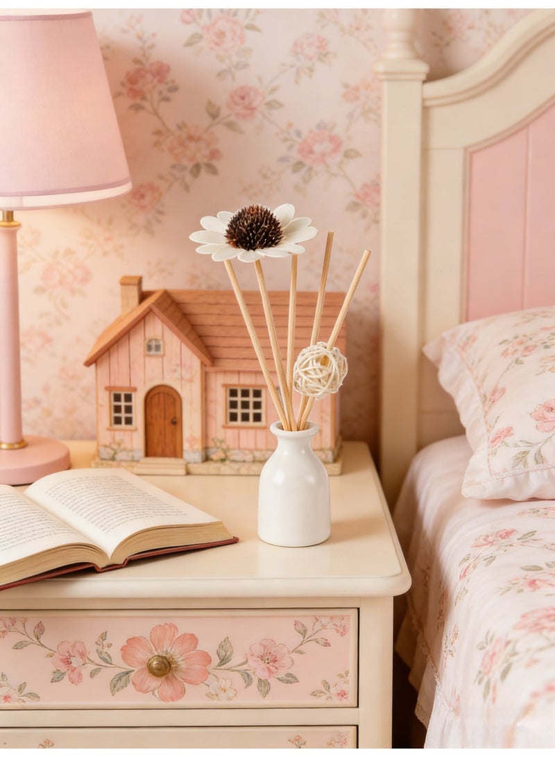 مجموعة العلاج العطري باللافندر بدون نار، علاج عطري متطاير من الزيوت العطرية المصنوعة من السيراميك الروطان، عطر منزلي برائحة غرفة النوم، نوع العطر: أوسمانثوس - Image 1