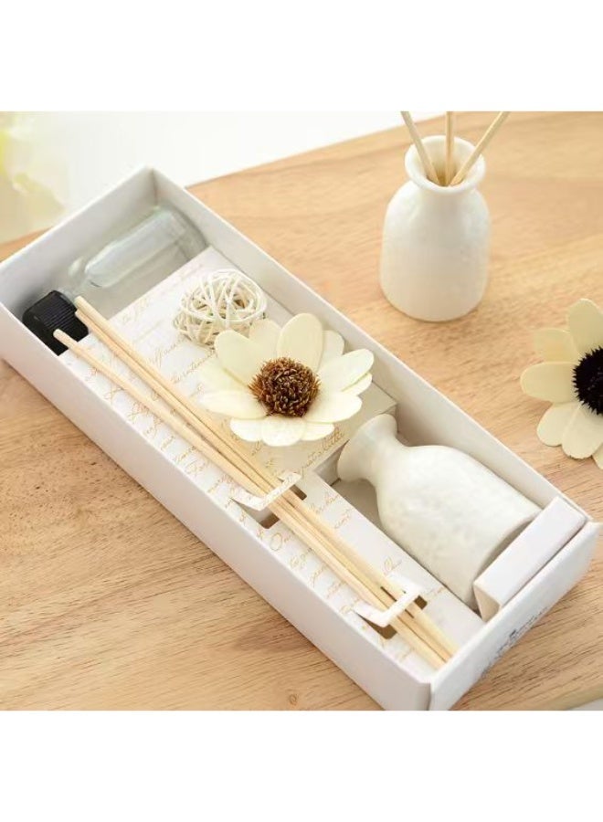 مجموعة العلاج العطري باللافندر بدون نار، علاج عطري متطاير من الزيوت العطرية المصنوعة من السيراميك الروطان، عطر منزلي برائحة غرفة النوم، نوع العطر: أوسمانثوس - Image 3