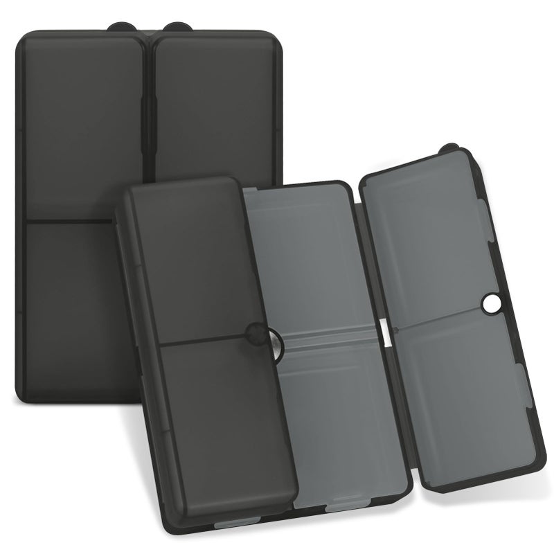 FYY Daily Pill Organizer,7 Compartments Portable Pill Case Travel Pill Organizer,[Folding Design] Large Pill Box for Purse Pocket to Hold Vitamins,Cod Liver Oil,Supplements and Medication-Clear Black - Image 1
