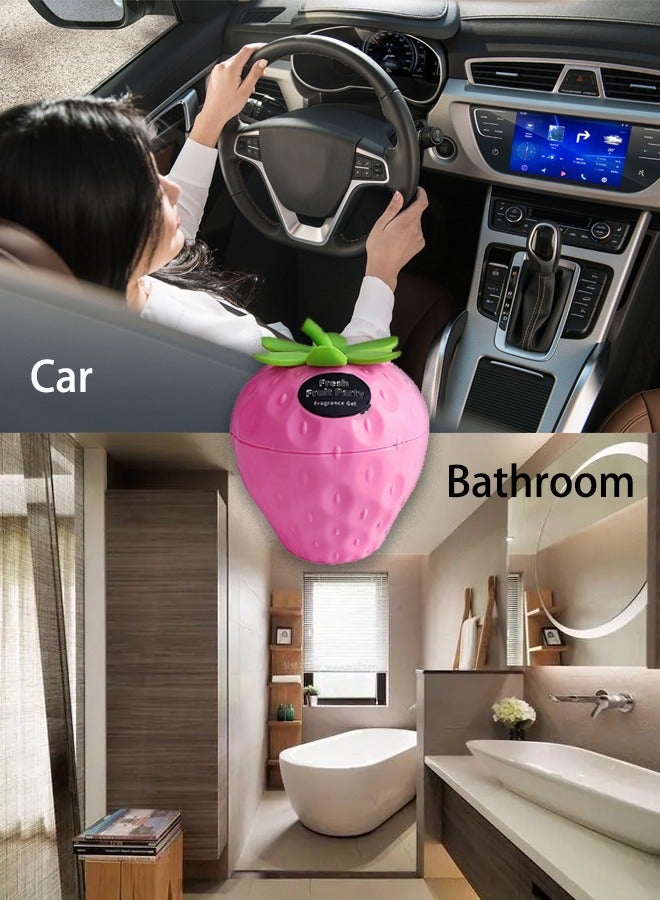 Scented Gel Air Freshener, Super Cute Strawberry Shaped Gift, Made from Natural Plant Essential Oils, Ideal for Living Rooms, Offices, Closets, Cars, Toilets and Bathrooms (Strawberry Flavour) - 120g - Image 4
