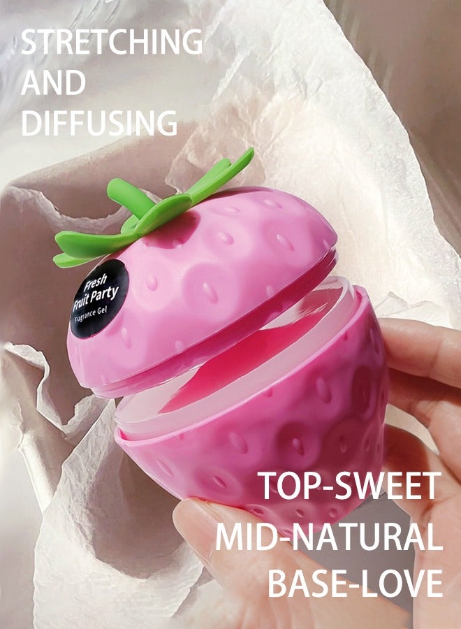 Scented Gel Air Freshener, Super Cute Strawberry Shaped Gift, Made from Natural Plant Essential Oils, Ideal for Living Rooms, Offices, Closets, Cars, Toilets and Bathrooms (Strawberry Flavour) - 120g - Image 5