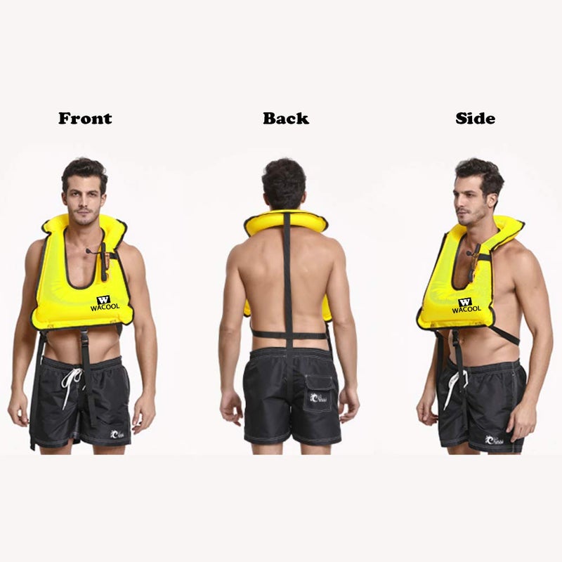 WACOOL Inflatable Snorkel Diving Swimming Scuba Vest Jacket for Adult Youth Kids (Kids, Sky Blue) - Image 5