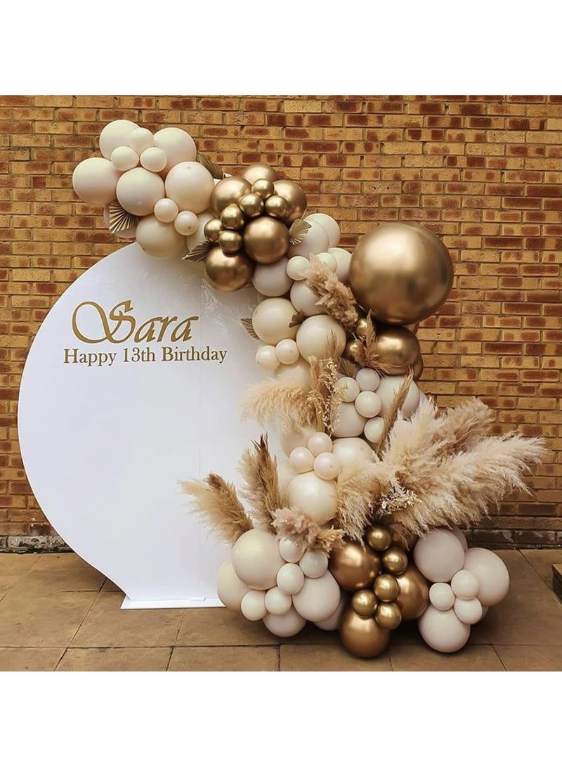 129pcs Sand White Balloons Different Sizes 18 12 10 5 Inches Beige Balloons Garland Arch, White Latex Cream Balloons for Birthday Party Graduation Wedding Anniversary Baby Shower Decoration - Image 3