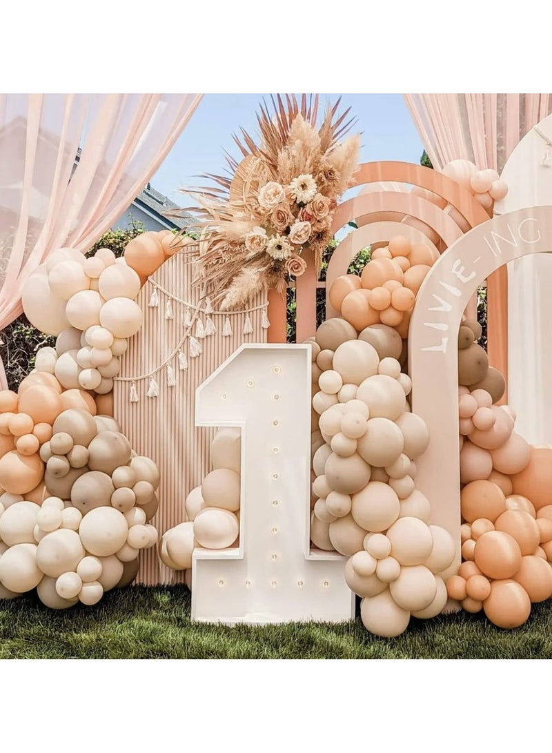 129pcs Sand White Balloons Different Sizes 18 12 10 5 Inches Beige Balloons Garland Arch, White Latex Cream Balloons for Birthday Party Graduation Wedding Anniversary Baby Shower Decoration - Image 5