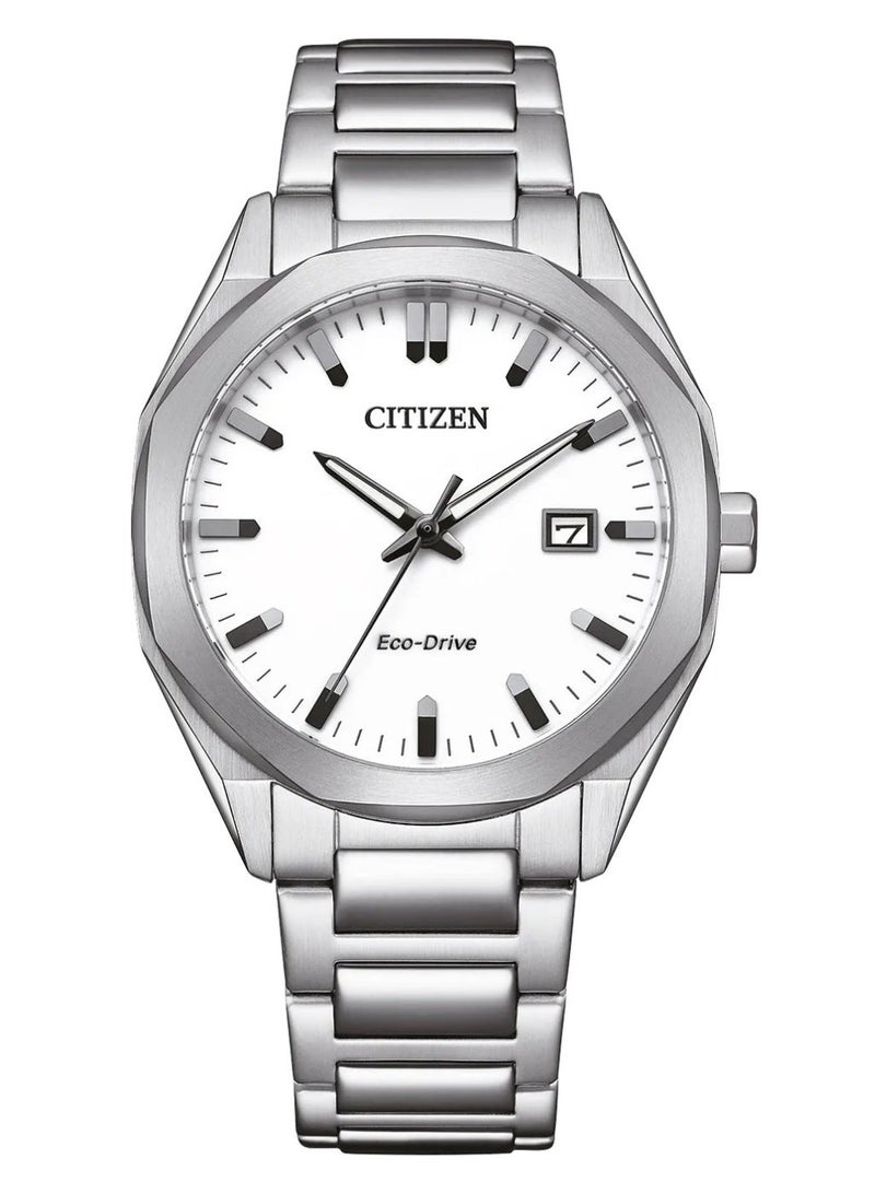 CITIZEN Eco-Drive Men's Watch BM7620-83A, 38 mm White Dial, Stainless Steel Case & Bracelet, 100 m WR - Image 1