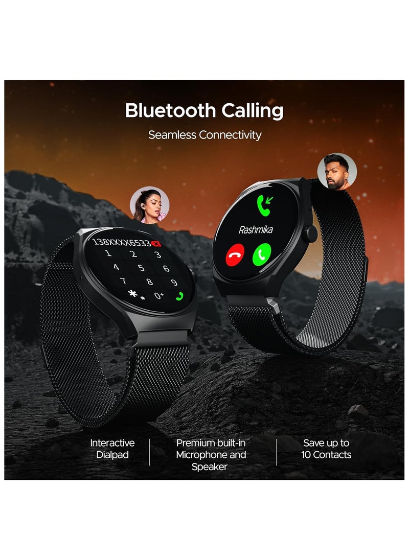 boAt Lunar Comet w/ 1.39" (3.5 cm) HD Display, Advanced Bluetooth Calling, Functional Crown, Multiple Sports Mode,100 Watch Faces, HR & SpO2 Monitoring,IP67, Smart Watch for Men & Women(Metal Grey)