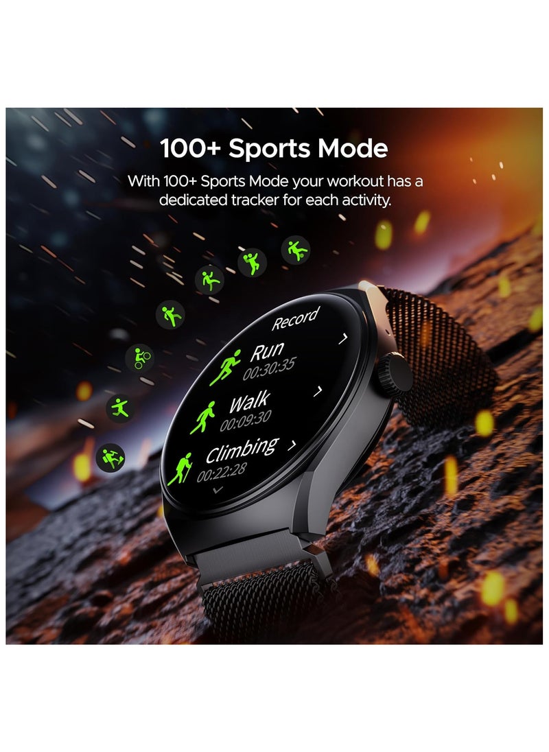 boAt Lunar Comet w/ 1.39" (3.5 cm) HD Display, Advanced Bluetooth Calling, Functional Crown, Multiple Sports Mode,100 Watch Faces, HR & SpO2 Monitoring,IP67, Smart Watch for Men & Women(Metal Grey)