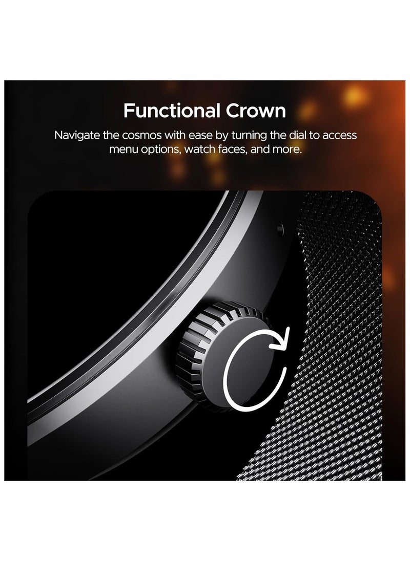 boAt Lunar Comet w/ 1.39" (3.5 cm) HD Display, Advanced Bluetooth Calling, Functional Crown, Multiple Sports Mode,100 Watch Faces, HR & SpO2 Monitoring,IP67, Smart Watch for Men & Women(Metal Grey)